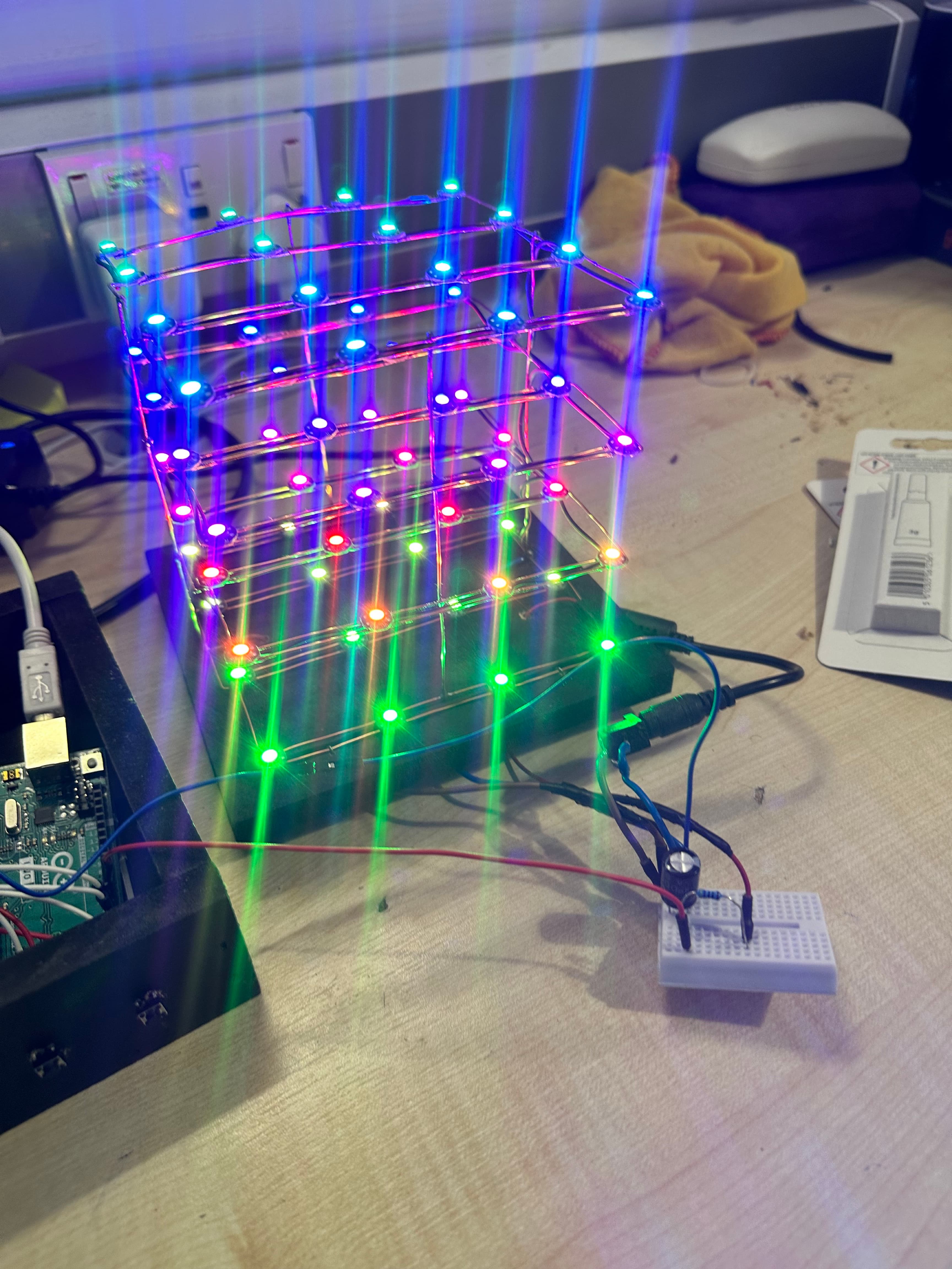 4x4x4 NeoPixel LED Cube - image 8